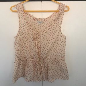 Button-up tank with peplum waist